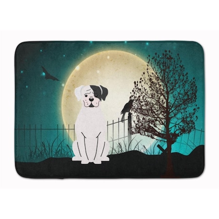 Carolines Treasures Halloween Scary White Boxer Cooper Machine Washable Memory Foam Mat BB2304RUG